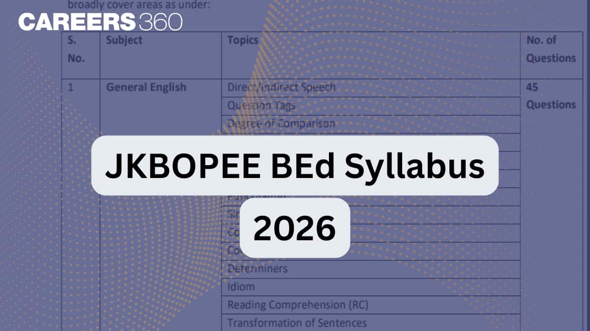 JKBOPEE BEd Syllabus 2026: Download Subject-wise Syllabus PDF